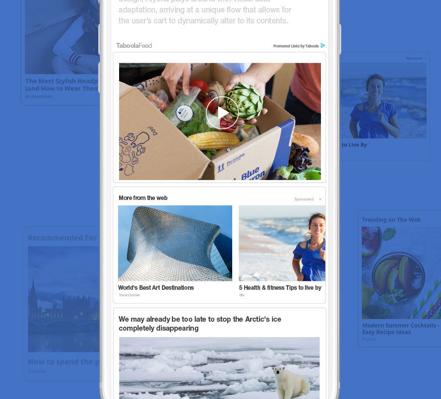 Ejemplo de feed de Taboola en Daily News mostrando anuncios nativos entre contenidos editoriales