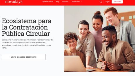 Página de inicio del ecosistema digital de economía circular impulsado por Novadays.